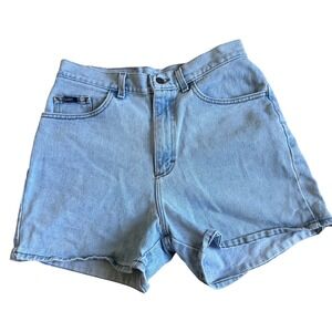 Vintage Lee Denim Shorts Womens 12 Med High Rise Mom Jeans Light Wash‎ 90s USA